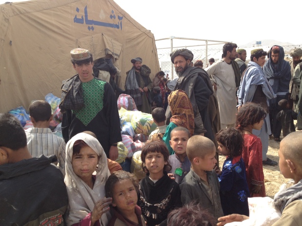 Children of Kabul Refugee Camps Gather During Distribution of Relief Goods on 31 March, 2012; Amidst Squalor, a Quiet Dignity Image: BAWS/DHSA